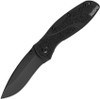 Kershaw Blur Assisted Opening Knife (1670BLK)- 3.40" Black Sandvik 14C28N Drop Point Blade, Black Aluminum Handle