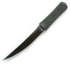 CRKT Hissatsu (CR2907K) 7.13" 440A Black TiNi Coated Trailing Point Plain Blade, Black Rubber Handle, Black Zytel Sheath