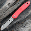 Spyderco Roadie (C189PRD) 2.1" N690 Satin Plain Edge Sheepsfoot Blade, Red FRN Handle