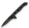 CRKT M16-ZLEK (CR13ZLEK) 3.38" AUS-8 Black TiNi Coated Spear Point Partially Serrated Blade, Black Glass Reinforced Nylon Handle