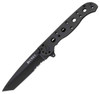 CRKT M16 (CR10KS) 2.94" 8Cr14MoV Black Oxide Coated Tanto Partially Serrated Blade, Black Stainless Steel Handle