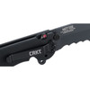 CRKT Carson M21 (CR2112G) 3.13" 8Cr14MoV Black TiNi Coated Veff Serrated Spear Point Partially Serrated Blade, Black G-10 Handle