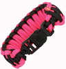 Knotty Boys Black and Hot Pink Survival Bracelet Fat Boy style. Size: Medium