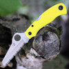 Spyderco C118SYL Salt Clipit, 3.09" H-2 Steel Serrated Blade, Yellow FRN Handle