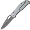 CRKT Large Pazoda (CR6481) 3.08" 8Cr13MoV Gray Drop Point Plain Blade, Gray Stainless Steel Handle