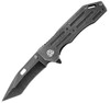 Kershaw Lifter 1302BW BlackWash assisted opening knife profile view showing 3.5 inch tanto blade.