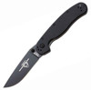 Ontario Rat Model II, 7" O/A Length, Black Blade, Black Nylon Handles