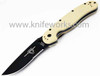 Ontario Rat Folder, Black Blade, Desert Tan Handle, Combo Edge