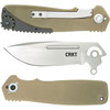 CRKT Homefront (CRK270GKP) 3.5" AUS-8 Brushed Drop Point Plain Blade, Green Aluminum Handle