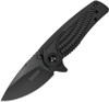 Kershaw Spoke Assisted Opening Knife (1313BLK)- 2.00" Black 8Cr13MoV Drop Point Blade, Black Stainless Steel Handle