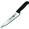 Forschner 7 1/2 in Chef's Knife, Wavy Edge, Black Fibrox