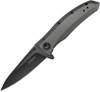 Kershaw Grid 2200 assisted opening knife profile view showing black 3.7 inch modified drop point blade.