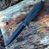 Kershaw Secret Agent 4007 fixed blade boot knife profile view showing black 4.4 inch dagger blade.