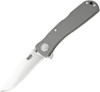 SOG 99455 Twitch II Lockback Folder, 2.65"Assisted Open AUS-8 Satin Drop Point Plain Blade, Gray Aluminum Handle