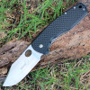 Boker Vox F3 (01BO335) 3.25" CPM-S35VN Satin Clip Point Plain Blade, Black Carbon Fiber Handle