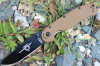 Ontario Rat Model II, 7" AUS-8 Black Blade, Coyote Brown Nylon Handles