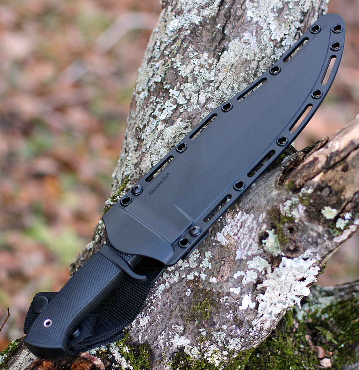 Cold Steel Marauder (CS39LSWBA) 9" AUS-8A Stonewashed Clip Point Plain Blade, Black Kraton Handle