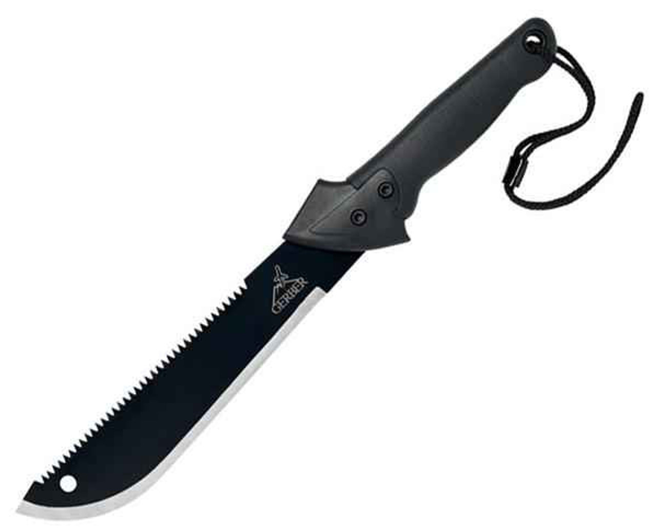 Gerber Gator Machete Jr - 20.0" High Carbon Steel Dual Edge Blade, Gator Grip Handle, Compact Outdoor Machete