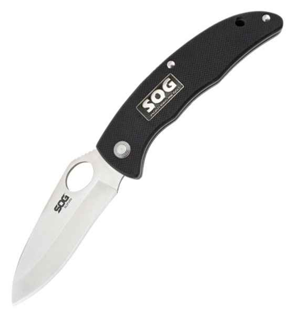 Sog SlipZilla, Satin Drop Point Blade, Plain Edge