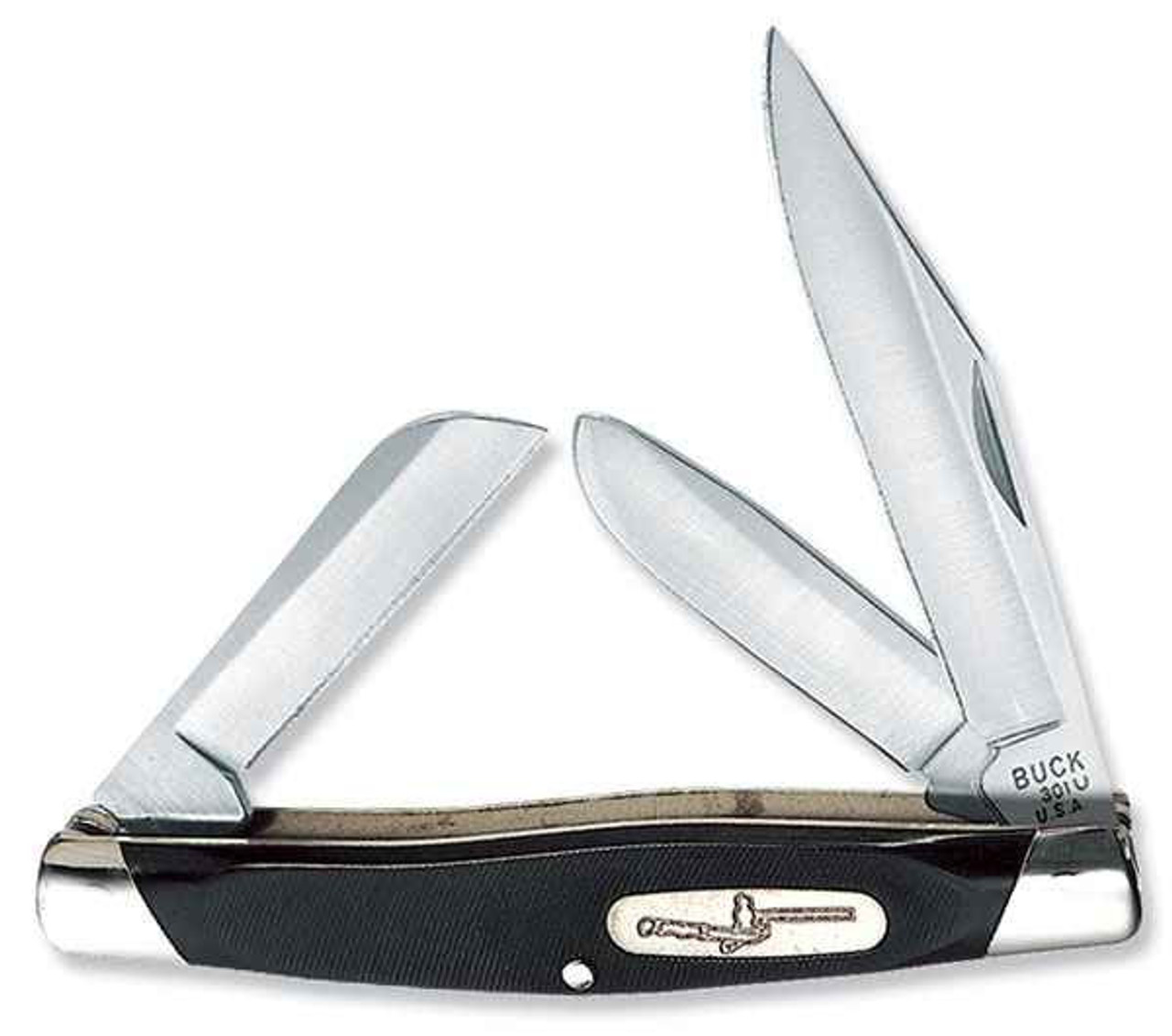Buck 301BKS Stockman, 2 3/4" 420HC Plain Blade, Black Handle