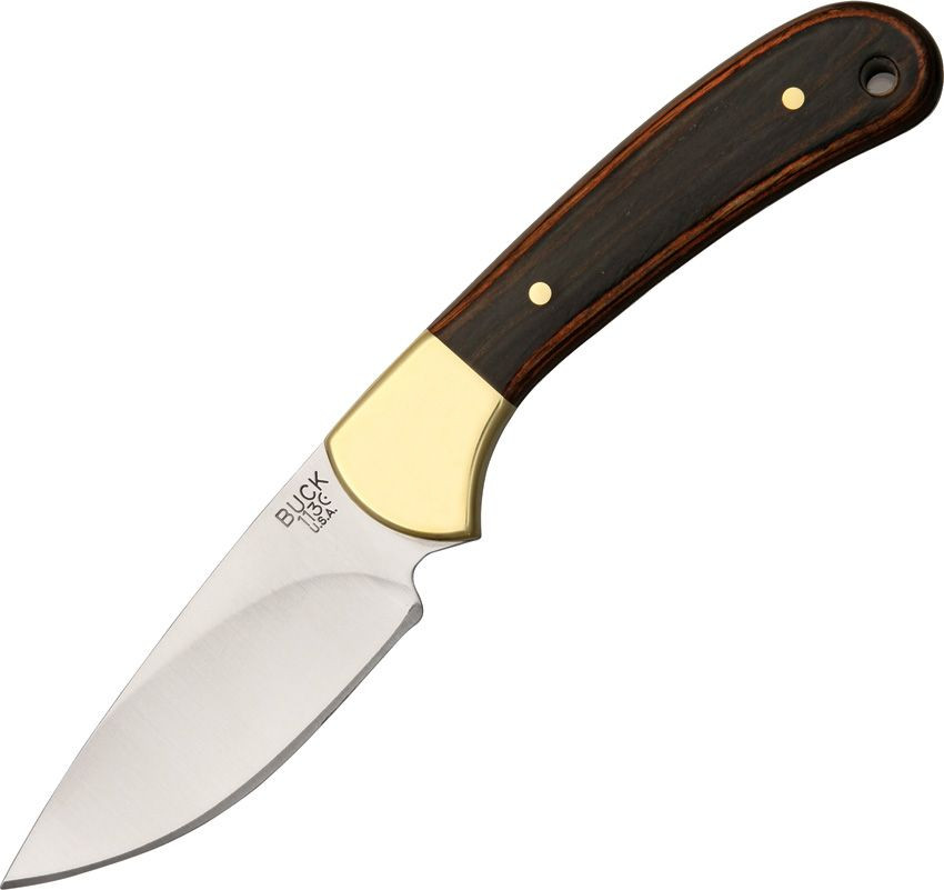Buck 113 Ranger Skinner Fixed Blade - Ebony Wood (3.1" Satin) Blk Sheath 0113BRS