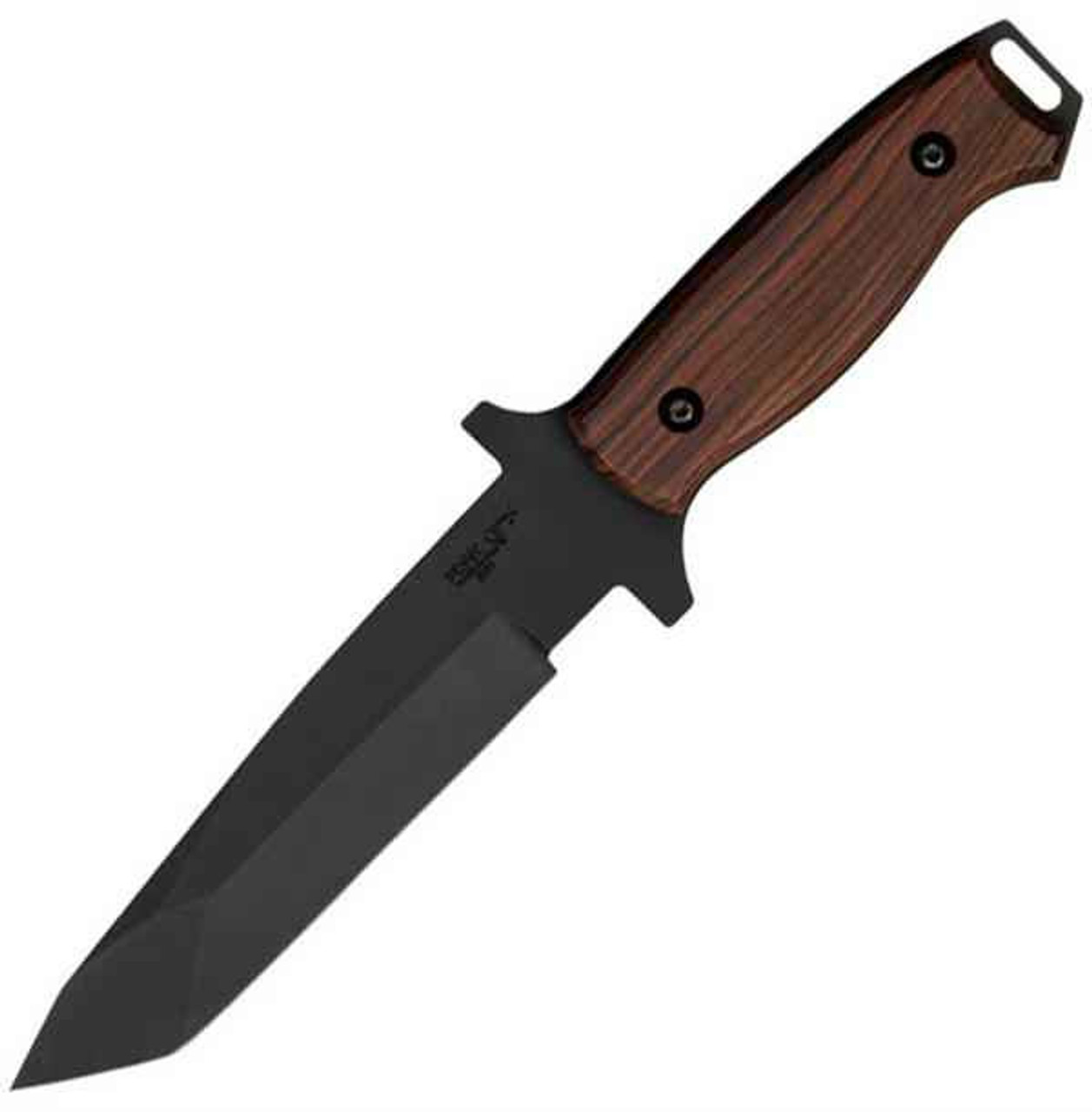 Bear Ops BC31001 Close Quarter Combat Fixed Blade, 6" 154CM SS Plain Blade, Cocobolo Handle, Nylon Sheath