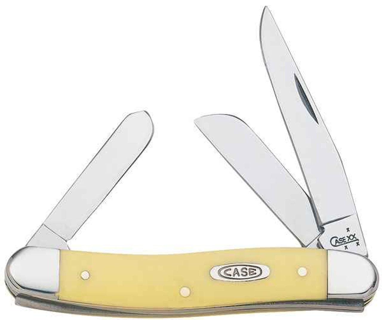 Case 80035 Medium Stockman, Yellow Synthetic Handle SS (3318 SS)