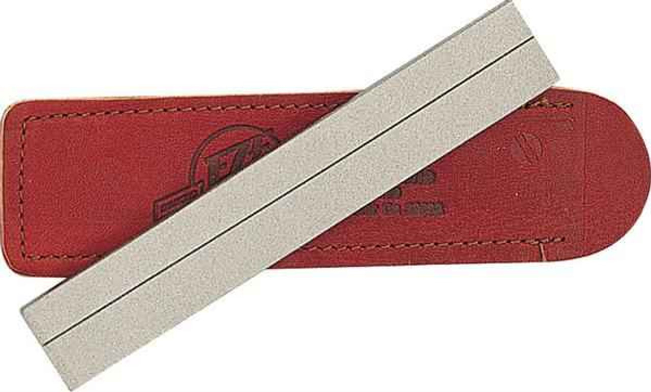 Eze-Lap Diamond Sharpener. 1" x 6", Fine Grit, Leather Pouch.