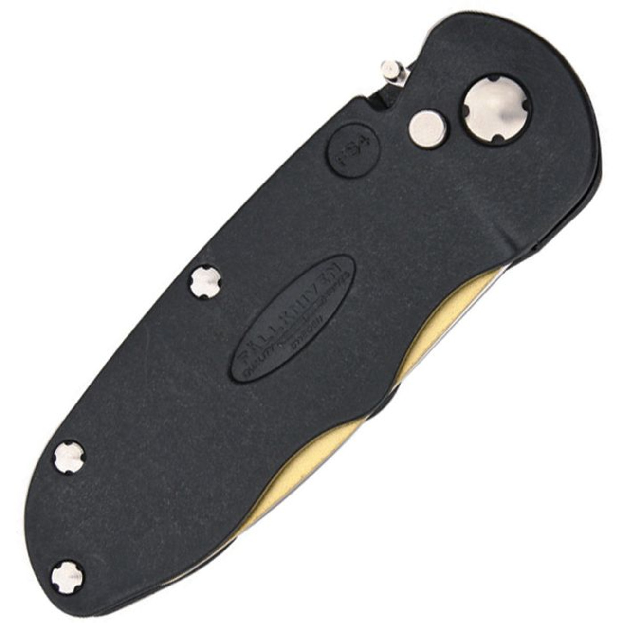 Fallkniven Flipstone Knife Sharpener (FS4) 3" Tapered Double Sided 1Micron Grit Cermaic 25Micron Grit Diamond Stones, Black Zytel Handle
