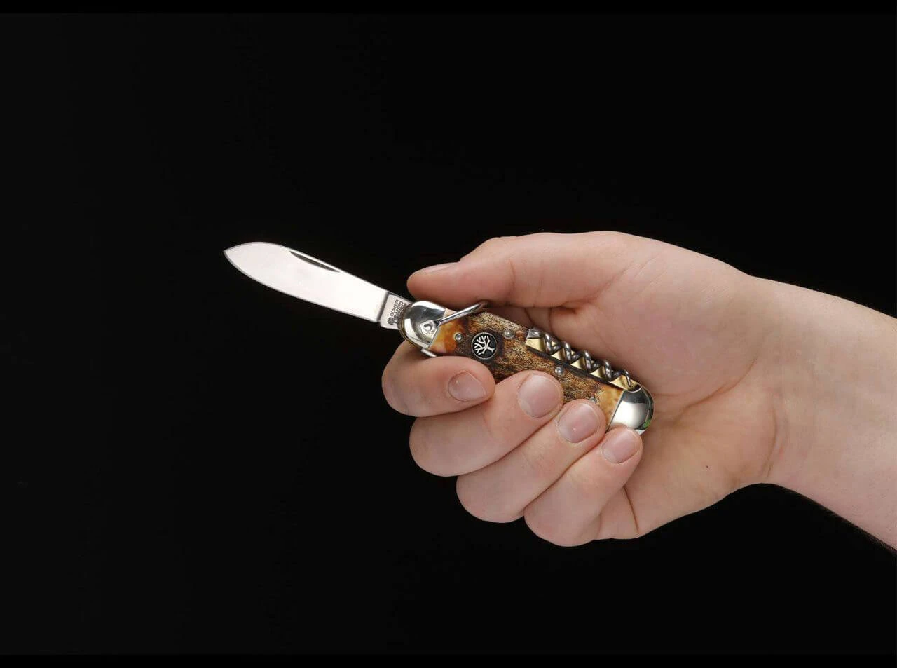 Böker Camp Knife 110182HH 4034 stainless blades — 2.56 in primary, 1.75 in secondary, uncoated, nail nick, slipjoint, made in Germany