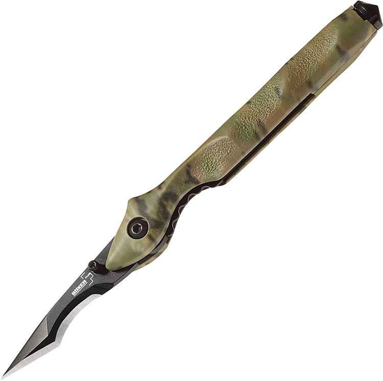 Boker Plus Urban Survival (01BO047CAMO) 1.57" 440C Black Tanto Plain Blade, Camo Aluminum Handle