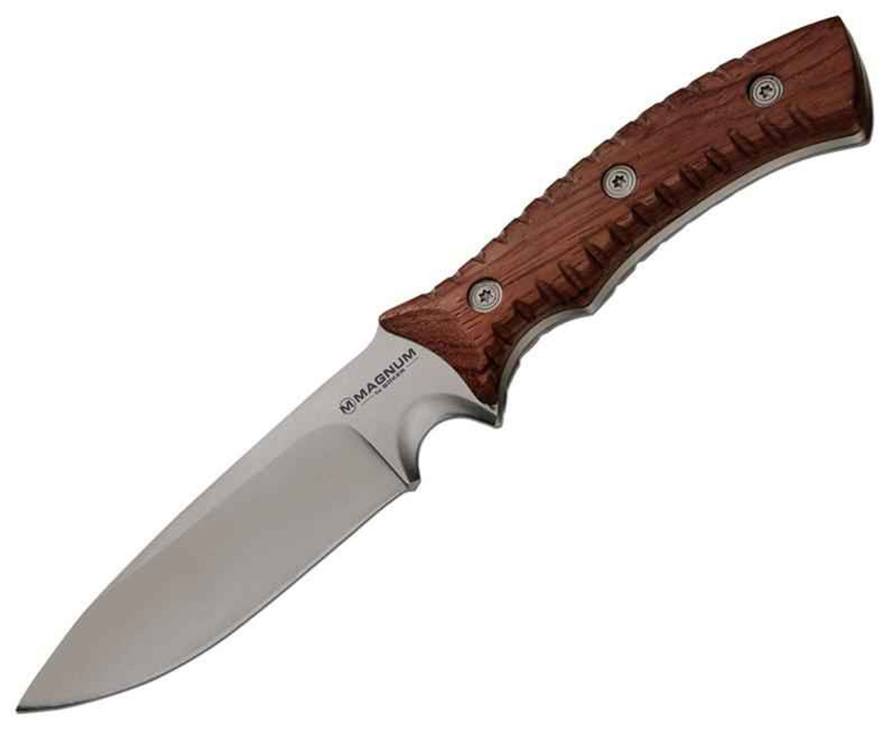 Boker Magnum Survival Fixed Blade 440 Wood Handle