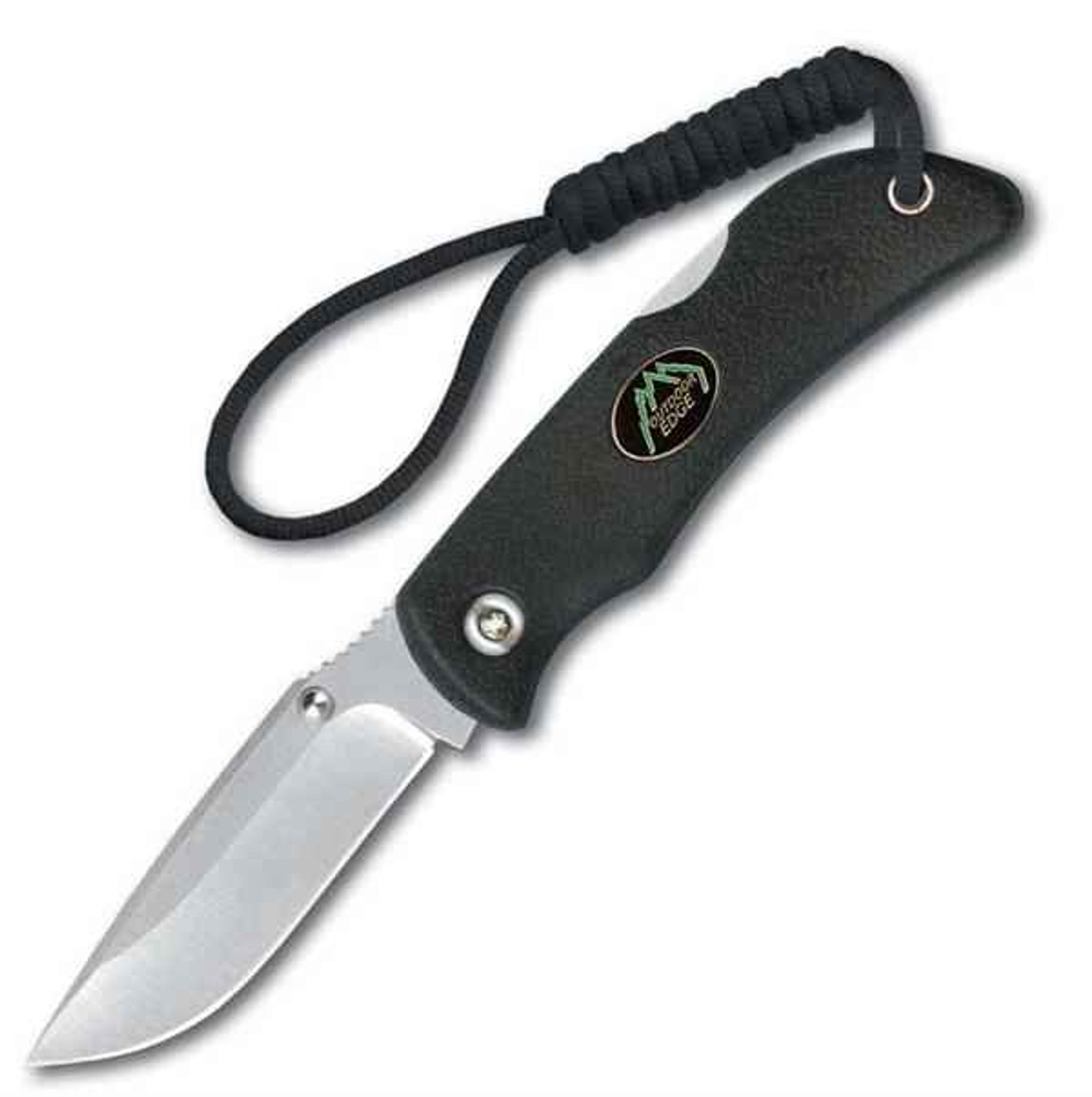 Outdoor Edge Mini Grip Pocket Knife Black Kraton Handle