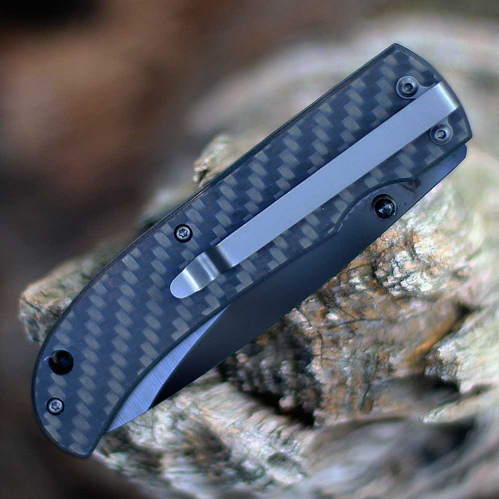 Boker Plus Anti-Grav 01BO036 back view highlighting the stainless steel liner lock and tip-down pocket clip.