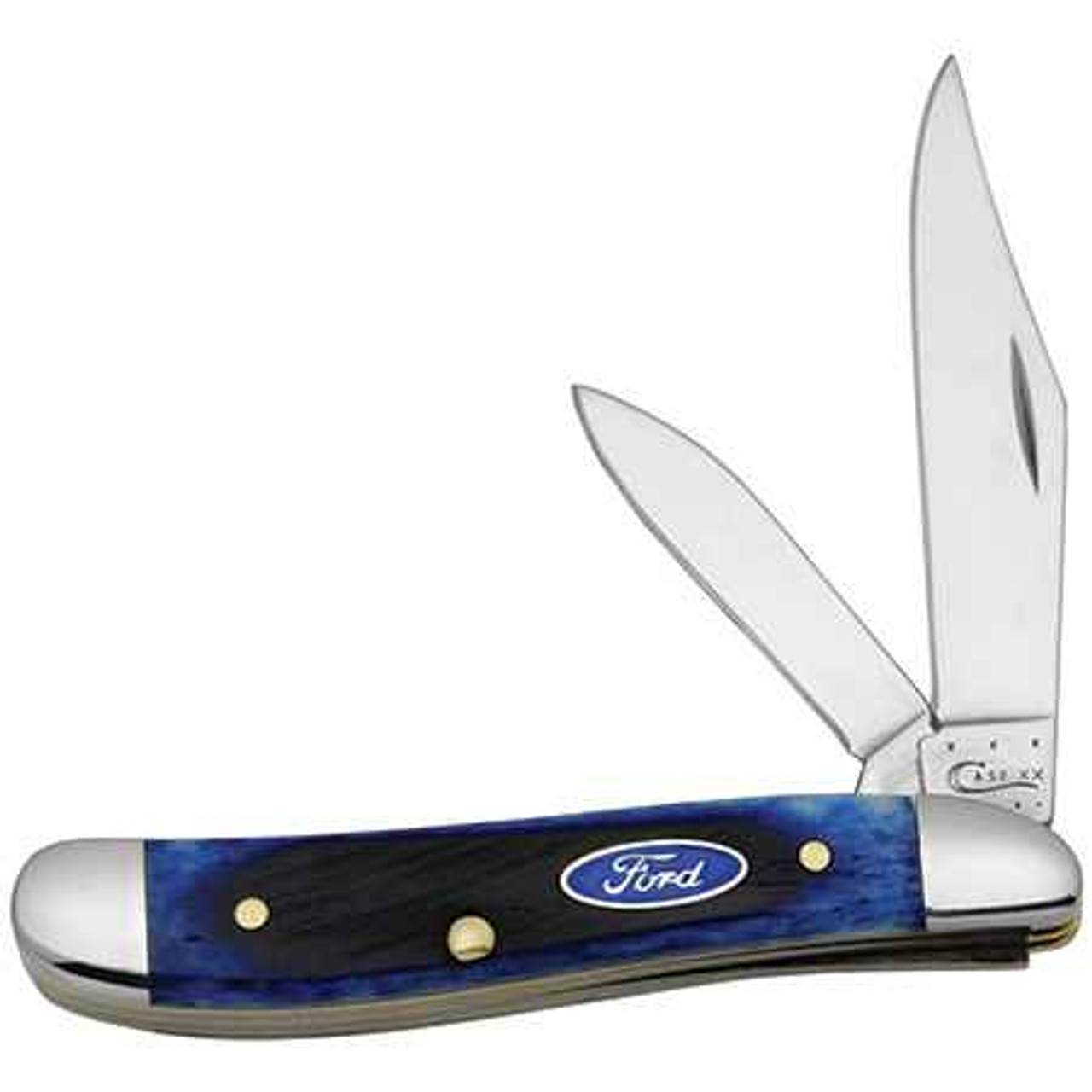 Case 14306 Ford Peanut, Sawcut Jigged Blue Bone Handle (6220 SS)