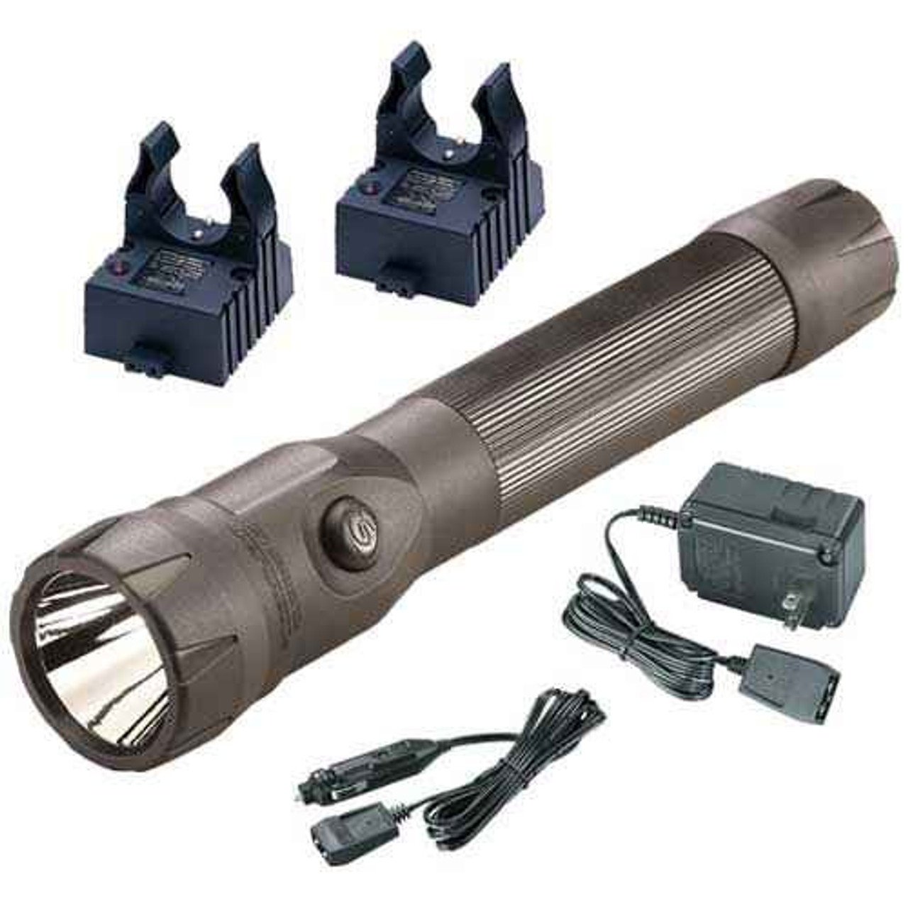 Streamlight C4 LED Rechargeable Polymer Flashlight, Dual Switch, AC/DC Charger & 2 Holders