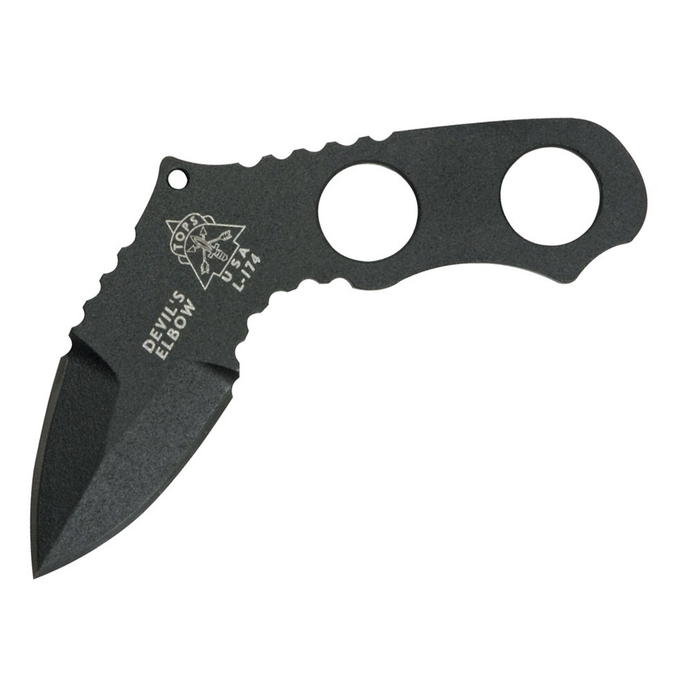 TOPS Devil's Elbow Fixed Blade Black DEV02 Knifeworks