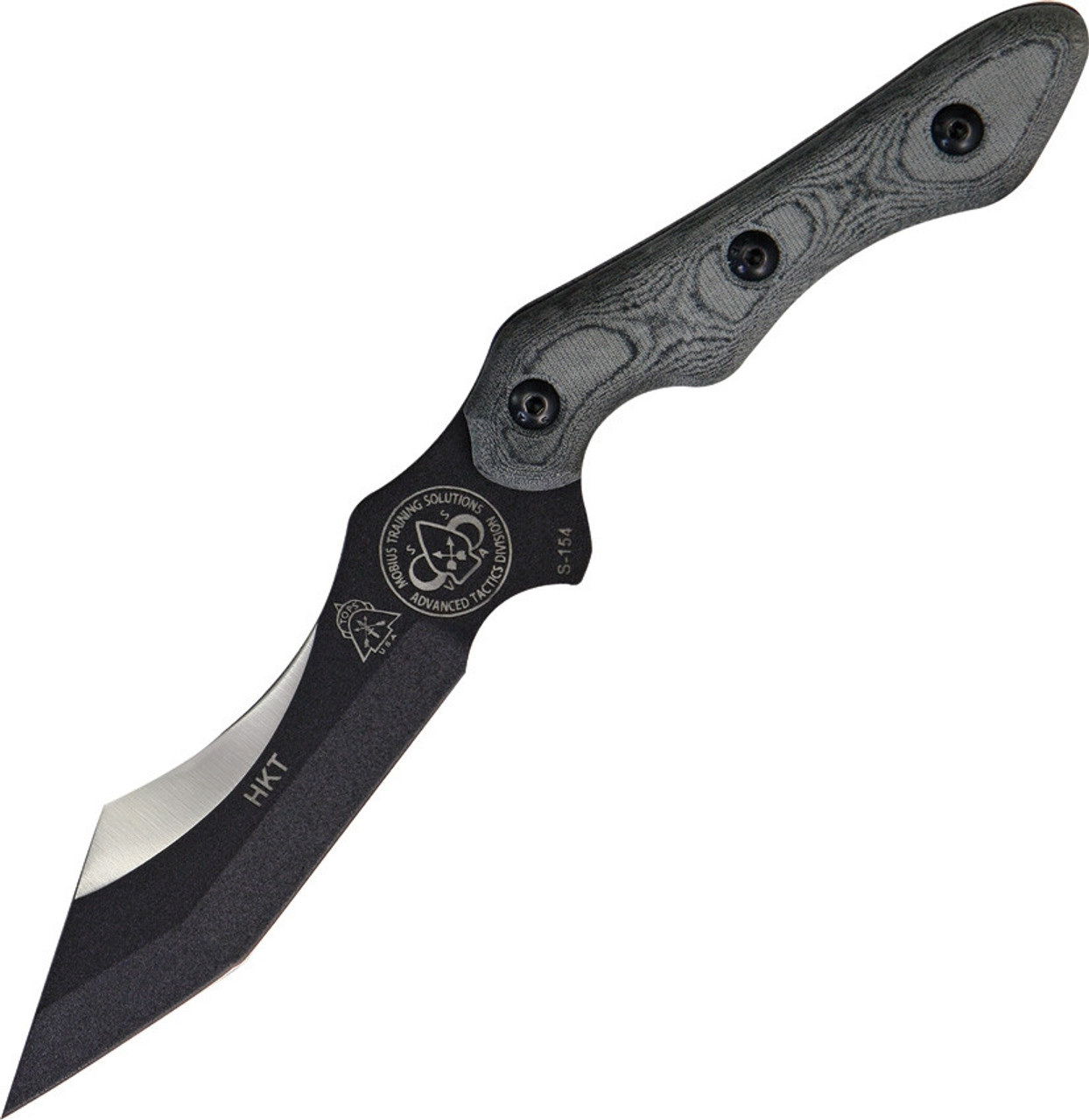 TOPS Knives HKT (Hunter Killer Tracker) Blk Linen Micarta (4" 1095 Blk) HKT-01