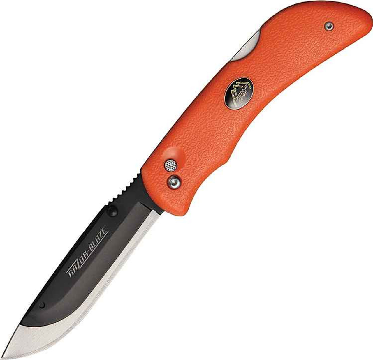 Outdoor Edge Razor-Blaze, Stainless Blade, Orange Rubberized Kraton Handles