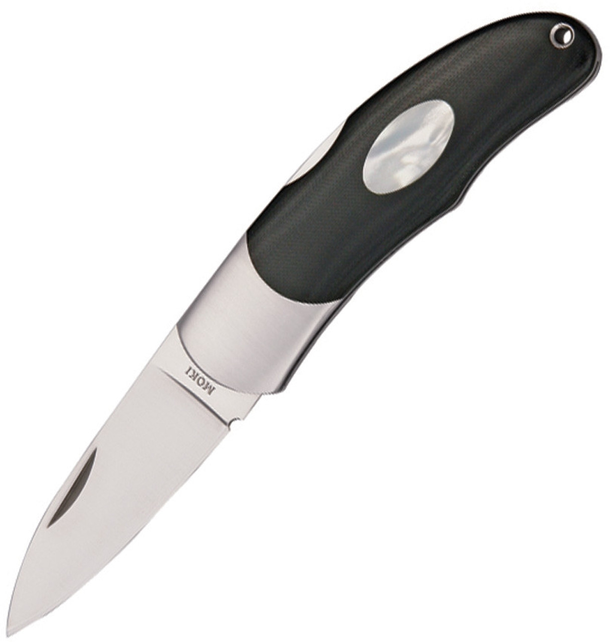 Moki Calliope Lockback Black Micarta handle with pearl inlay , VG-10 blade