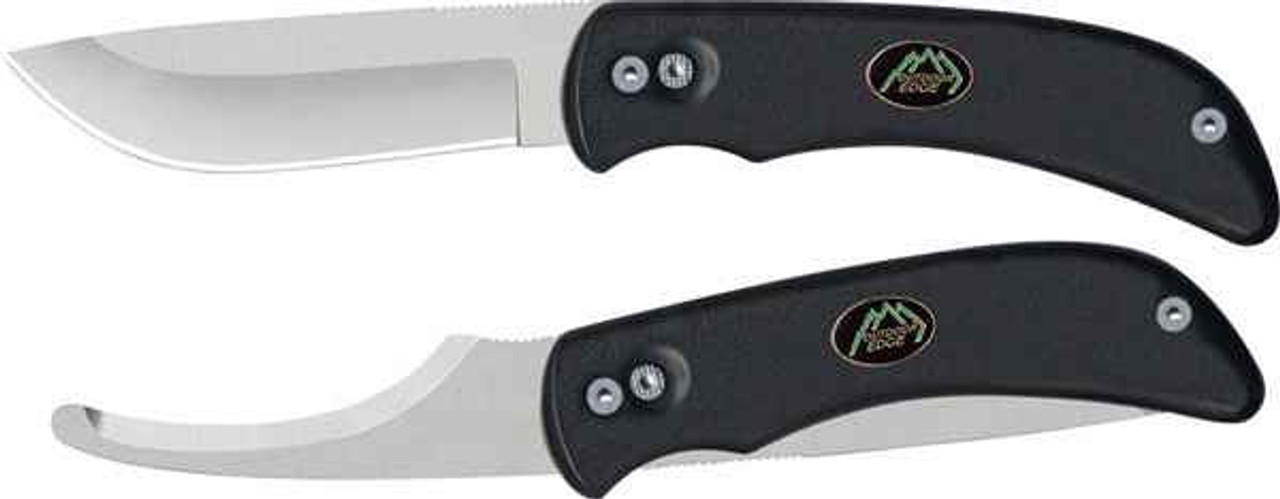 Outdoor Edge SwingBlade, Black Rubberized Kraton Handle, Plain Edge