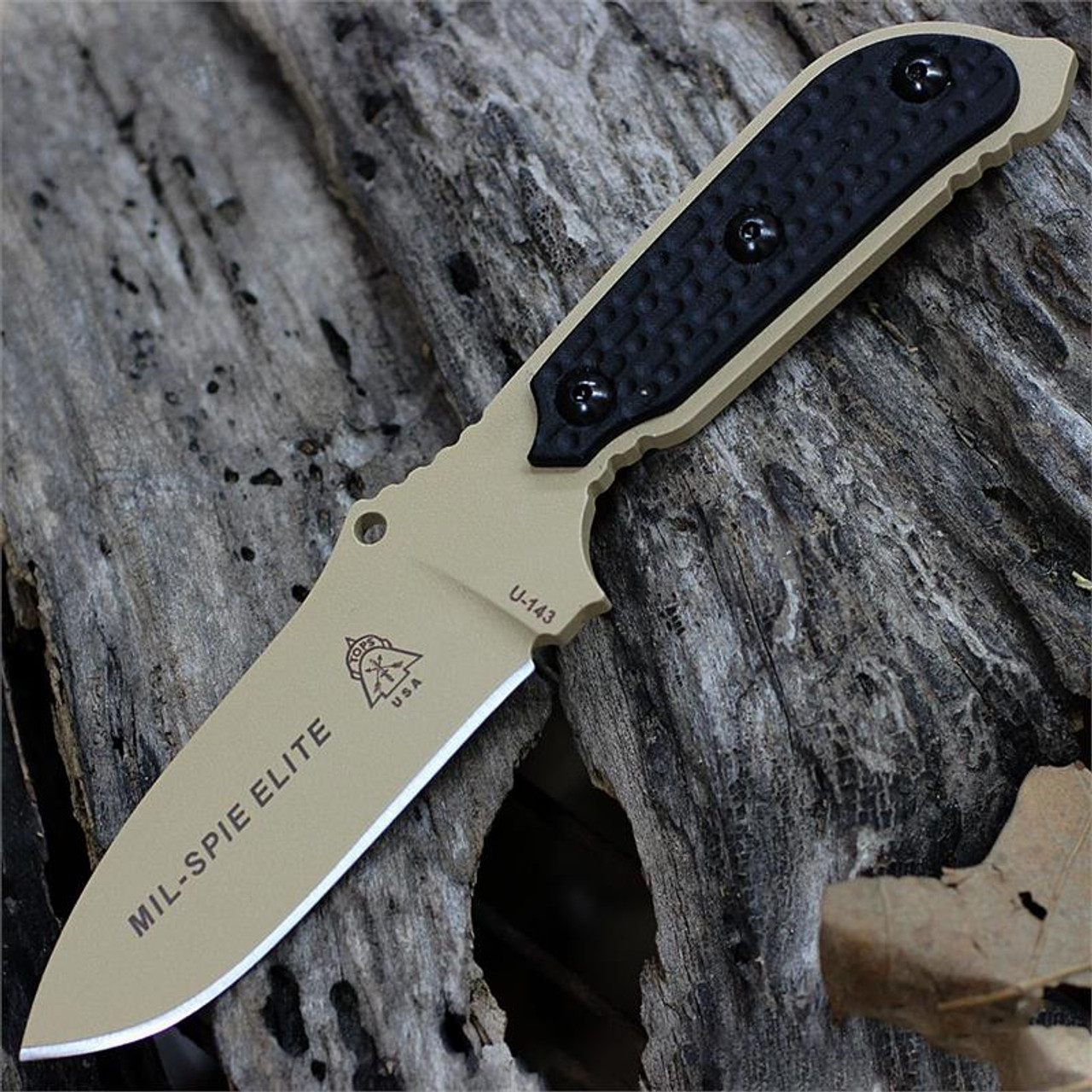 Tops Mil-Spie 3 Elite, Coyote Tan Hunters Point Blade with Black