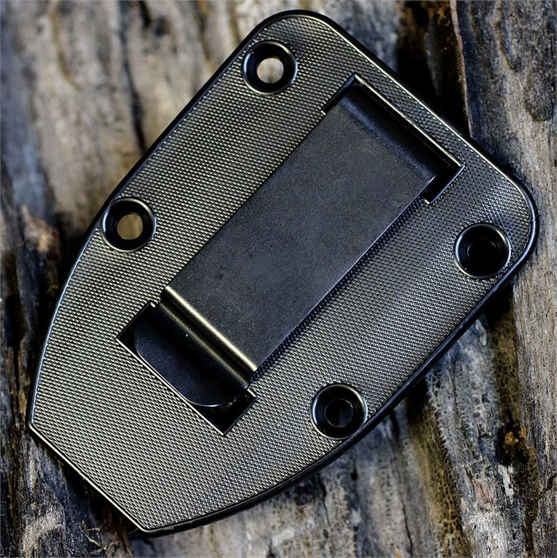 ESEE-4 Fixed Blade Knife (ESEE-4S-TG-B)- 4.50" Tactical Gray Partially Serrated 1095 Drop Point Blade, Black G-10 Handle