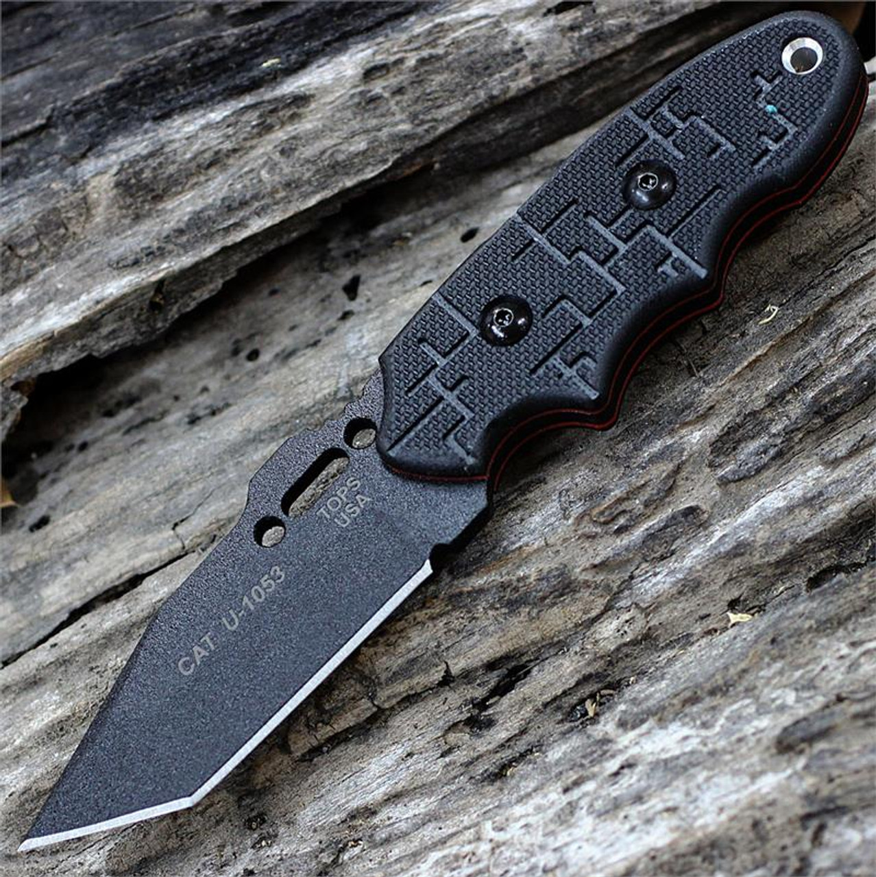 TOPS C.A.T. 203 - Cryptic Cyber Blk G10 (3.3" 1095 Blk Tanto) 203T-01