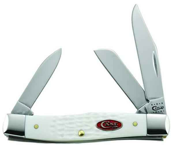 Case 60184 SparXX Medium Stockman, Jigged White Synthetic Handle