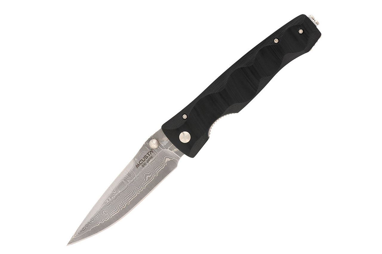 Mcusta Damascus Basic Folder Blk Mic (3.25" VG-10 Damascus) MC-22D