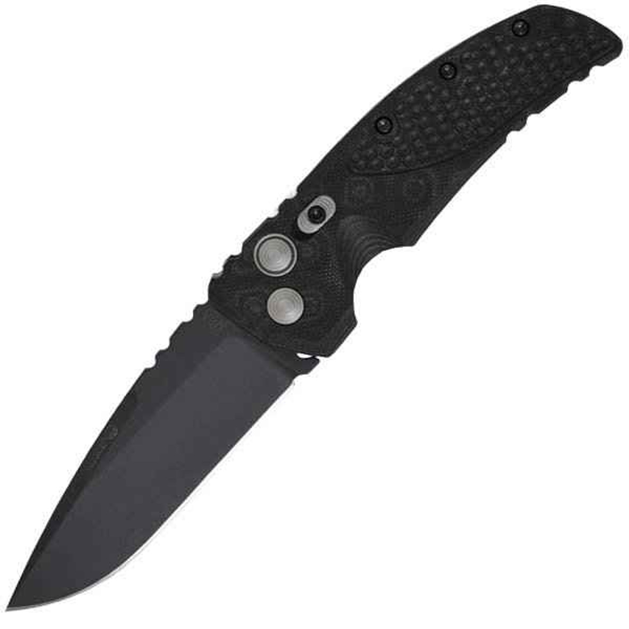 Hogue EX-A01 Auto (HO34139) 3.5" CPM-154CM Black Cerakote Finished Drop Point Plain Blade, Black G-Mascus G-10 Handle