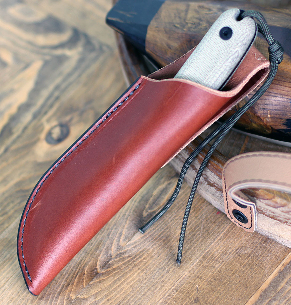 ESEE-3HM Fixed Blade Knife (ESEE-3HM-B)-3.63" Black 1095 Drop Point Blade, Green Micarta Handle