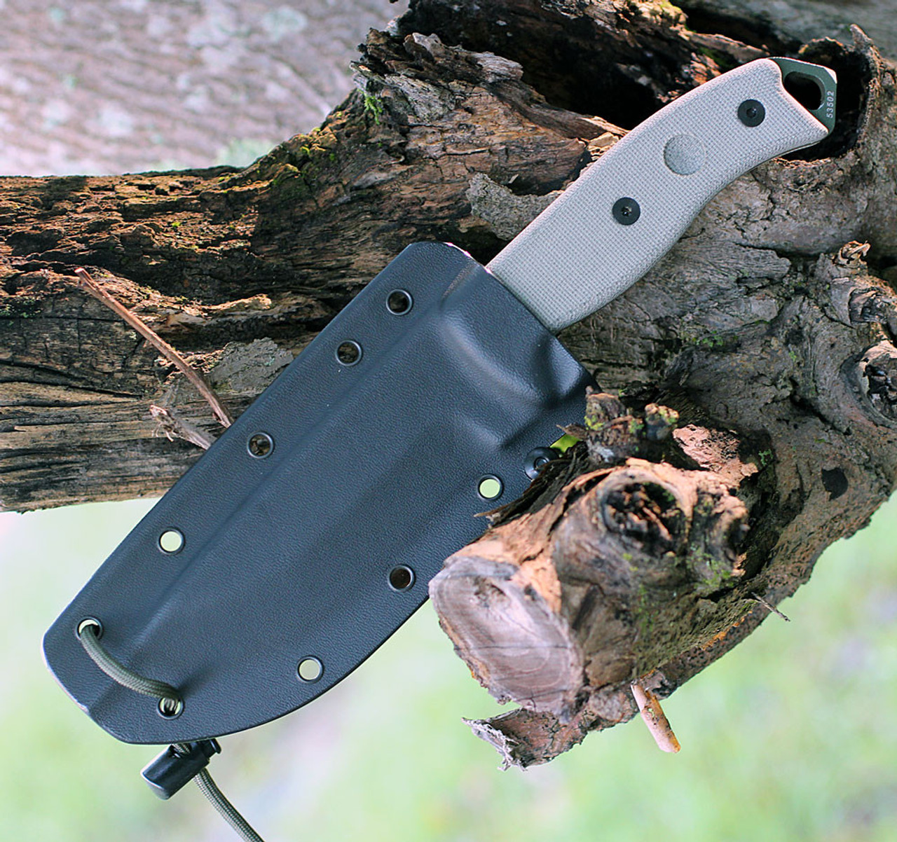 ESEE-5 Fixed Blade Knife (ESEE-5P-OD-E)-5.25" OD Green 1095 Drop Point Blade, Tan Micarta Handle