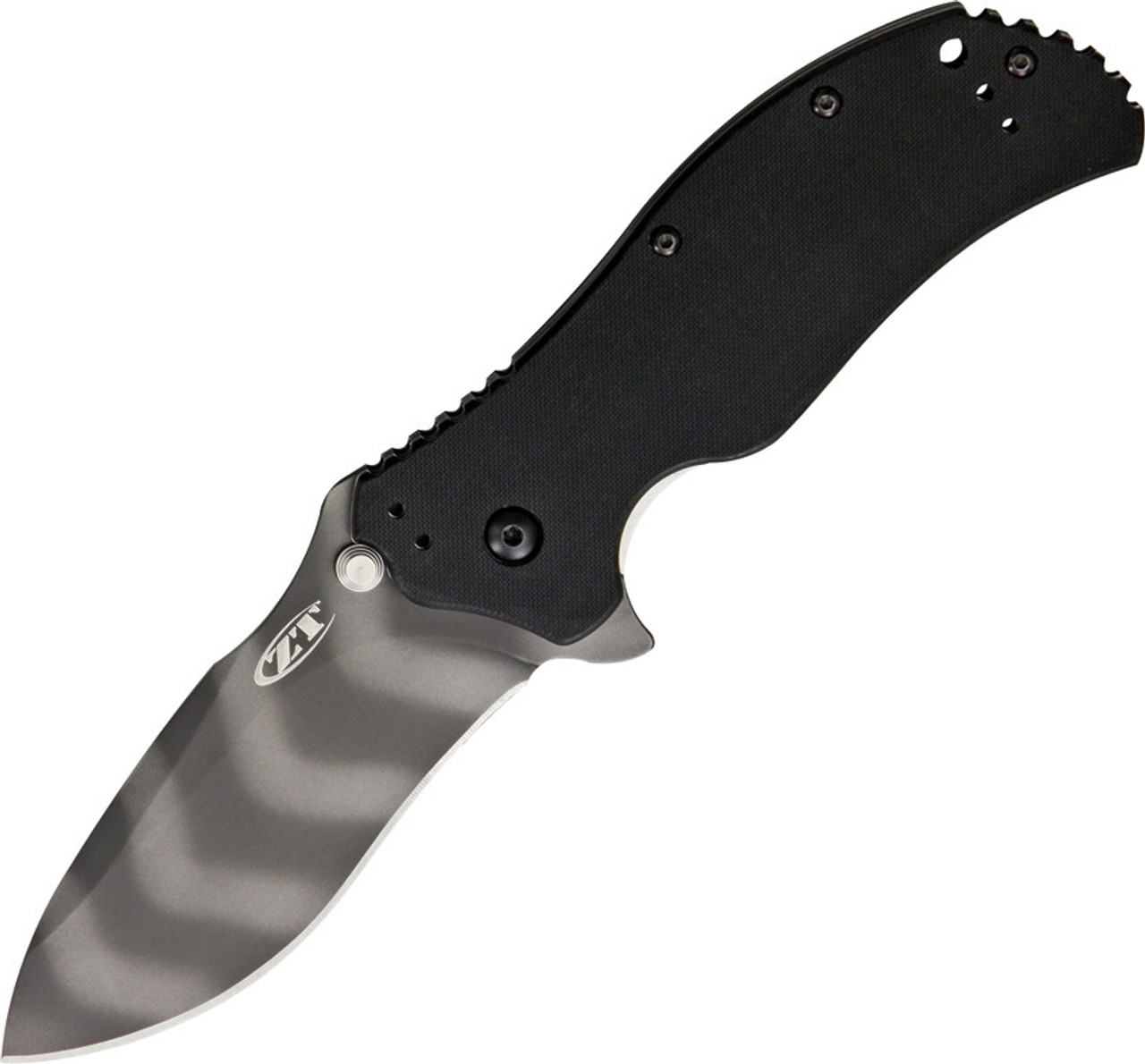 Zero Tolerance 0350TS A/O Folder, Tiger Stripe 3.25" S30V Plain Blade, Black G-10 Handle